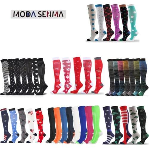 New Compression Socks Women & Men Sports Flight Travel Nurses Running Athletic Stocking Cycling Socks Football Soccer Sock