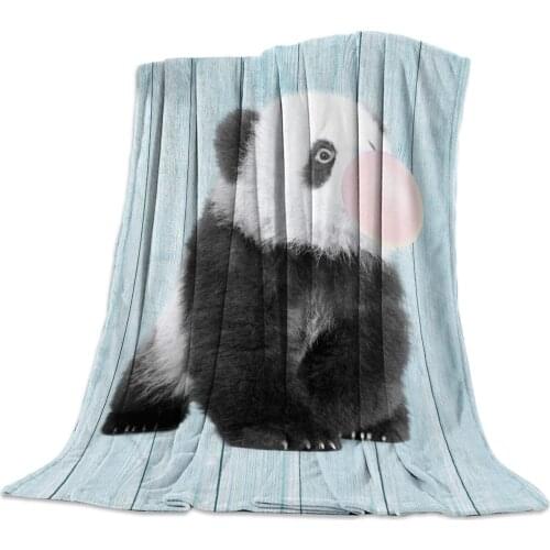 Blanket for Bed Animal Panda Bubble Wood Grain Throw Blanket Portable Soft Blanket Warm Sofa Bed Sheets Blanket for Picnic