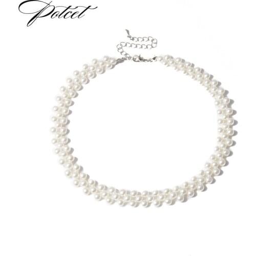 POTCET Stainless Steel Necklace Titanium Steel Geometric Irregularity Travel Anniversary Jewelry