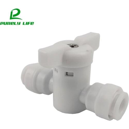No buckle 1/4"switch fast joint Water purifier 1/4"fast joint on-off 1/4 inch direct connection pipe fitting RO Plastic joints