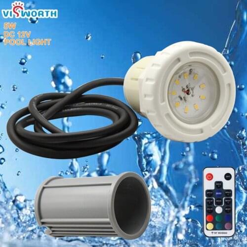 5W Swimming Pool Light LED ip68 Waterproof Led Piscine SMD5730 DC 12V Underwater Light Warm Cold White Blue Fontaine Piscine