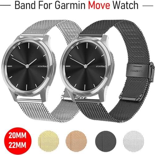 Milanese Wrist Strap for Garmin Move Style/Luxe Watch Stainless Steel Metal Band Bracelet for Garmin Move 3 Watch 20mm 22mm Belt
