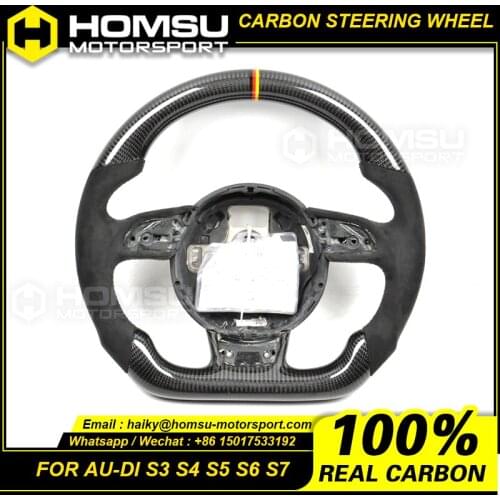 Custom alcantar carbon fiber steering wheel For audi 2013-2016 S3 S4 S5 S6 S7 racing wheel convertible