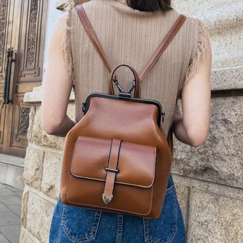 Brand Fashion Women Backpack High Quality Leather Backpack Large Capacity School Bags for Girl Leisure Shoulder Bag for Ladies