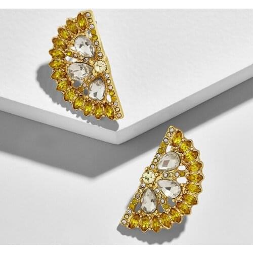 PPG&PGG Rhinestone Statement Earrings Sweet Fruit Fresh Orange Shape Female Fashion Youth Beautiful Girl Students Earrings