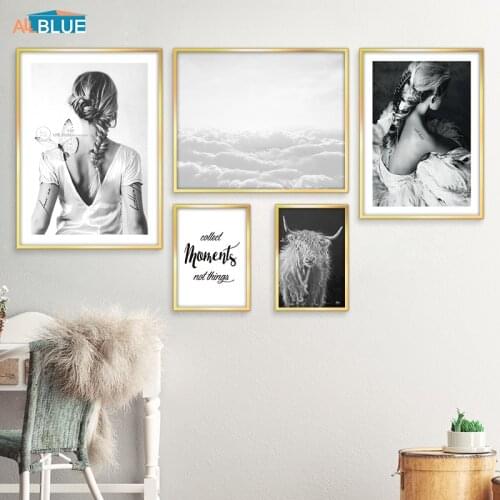 Modern Canvas Prints Black And White Wall Art Canvas Painting Girl Posters And Prints Nordic Decorative Pictures For Living Room