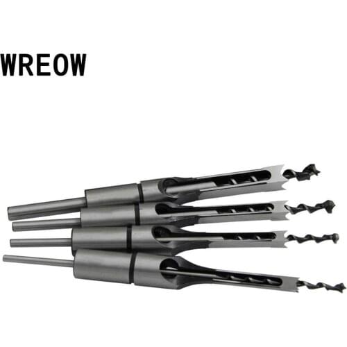 Woodworking Square Hole Drill Bit Cutter Tool High-speed steel HSS 1/4 to 1/2 Inch Mortising Chisel Set Wood Drill Twist Drill
