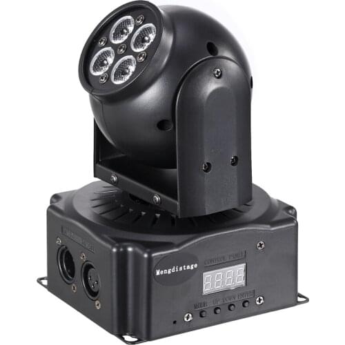 LED Stage Light Mini Wash Moving Head Lights 4x10W RGB 3in1 with DMX 512 for Christmas Disco Party Wedding Events DJ Show Room
