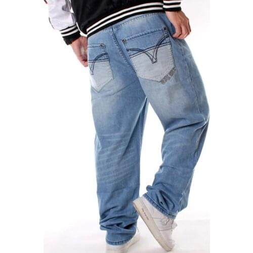 Loose Plus Size 44 Men Jeans Baggy Skateboard Trousers Hiphop Men Boys Multi-pocket Denim Hip Hop Rap pants mens Four Seasons