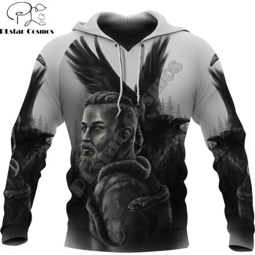 Viking Hoodie Ragnar Raven Of Odin 3D Printed Mens hoodies Harajuku Streetwear Pullover Autumn Unisex Casual Jacket Tracksuit