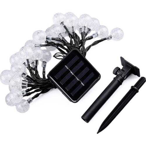 Party Outdoor Solar Lighting Strings Wedding Decoration LED Garland Ball Ropes Festoon For Holiday Garden Christmas Tree Lamp