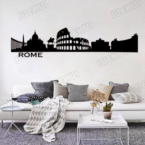Rome Temple Pattern Vinyl Waterproof Wallpaper Stickers for Living Room Home Art Decor Vinyl Wall Decals Bedroom Poster TA515