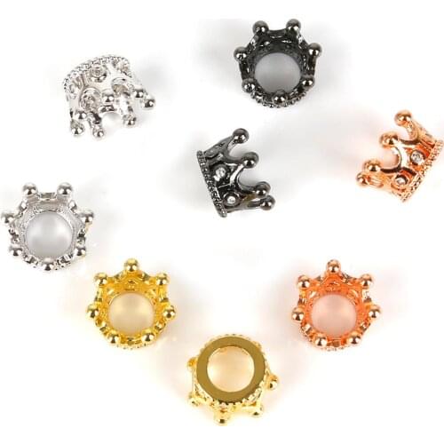 2020 2pcs Vintage Small Crown Beads Copper Alloy Spacer Bead Charms Pendant for Jewelry Making DIY Bracelet Jewelry Accessories