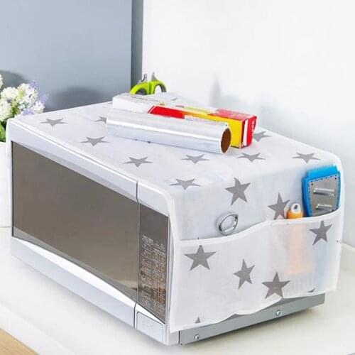 Waterproof Grease Proofing Storage Bag Kitchen Accessories Double Pockets Dust Covers Microwave Cover Microwave Oven Hood Bag