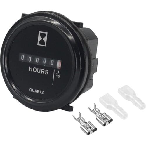 Waterproof Engine Timer 12V 24V Hour Meter For Marine Boat Tractor Engine 2" Round Gauge Truck Mechanical Counter Timer