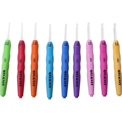 9pcs/set Crochet Hooks With LED Light Knitting Needle Multicolour Sewing Tools 2.5-6.5mm Knitting DIY Crafts Home Supplies