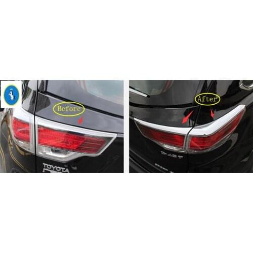 Yimaautotrims For Toyota Highlander Kluger 2014 2015 2016 Auto Accessory Rear Trunk Light Tail Lamp Eyelid Eyebrow Cover Trim