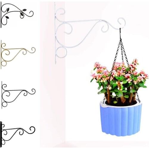 Iron Wall Mounted Hook Flowerpot Stand Wall Hanging Basket Bracket Flower Pot Holder Rack Wall Mounted Hook