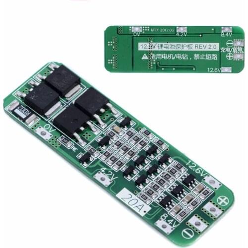 1pc 3S 20A Li-ion Lithium Battery 18650 Charger PCB BMS Protection Board For Drill Motor Circuit Cell Module 12.6V