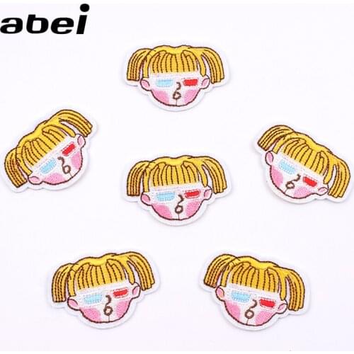 10pcs/lot Embroidered Girl Patch Iron On Sew On Fabric Appliques DIY Apparel Accessories Handmade Sewing badge Jeans Stickers