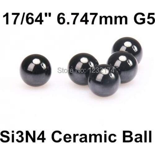 17/64" 6.747mm Silicon Nitride Ceramic Ball G5 Si3N4 100PCS/Lot used in Bearing,Pump,Valve ball 6.747mm ceramic ball