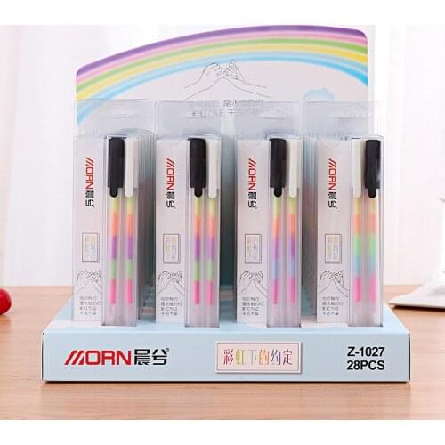 2 PCs Color Gel Pen a Multi-Color Gradient Pen Childrens Color Highlighter Multi-Color Black Card Special Pen