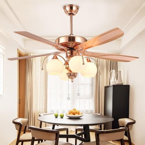2020 Post-Modern American style ceiling fans light Silent fancy designed LED Restaurant Living Room Fan lamp with remote control