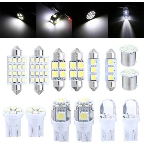 28pcs 1157 T10 5050 31 36 41mm Bright White Car Interior LED Light Map Dome License Plate Light Kit Car Replacement Lights