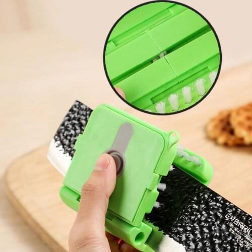3-in-1 Home Kitchen Cleaning Brushes U-Shaped Chopsticks Knife Brush Tool Cutlery Hand Cleaning Brush Set Green Safety Cleaner