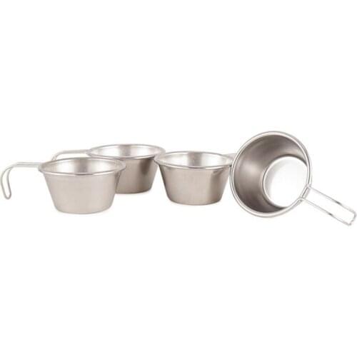 4Pcs Outdoor 304 Stainless Steel Mini Wine Cup Portable Water 50Ml + Mesh Bag Camp Camping Cookware Mug