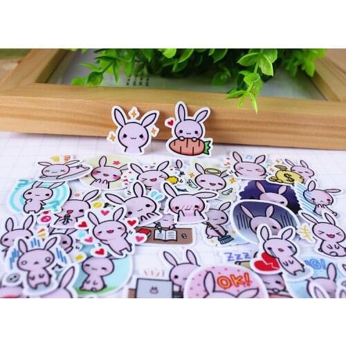 40PCS cute rabbit stickers DIY scrapbooking album journal diary happy planner gift seal decorative stickers