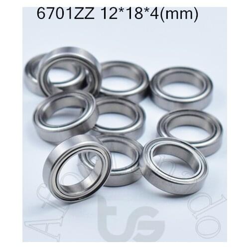 6701zz 12*18*4(mm) 10pieces bearing metal sealed free shipping ABEC-5 chrome steel miniature bearing hardware Transmission Parts