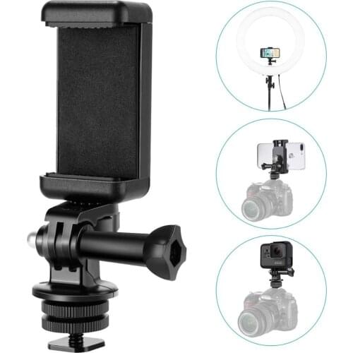 Phone Holder Camera Hot Shoe Mount Adapter Kit for GoPro Hero 7 6 5,DJI OSMO Action,iPhone X 8 7 6 Samsung Attaching on DSLR