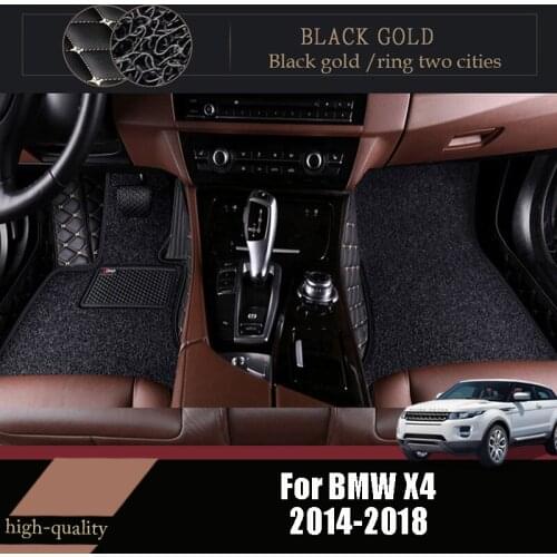 Car Floor Mats Carpets For BMW X4 2018 2017 2016 2015 2014 Luxury Double Layer Wire Loop Auto Interior Accessories Leather Rugs