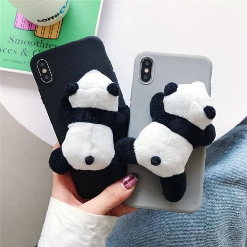 3D Cute Plush Toy Panda Case For xiaomi redmi Note 9 Pro Max 9A 9C Note 9S Cover For Xiaomi Mi Note 10 Lite mi 10T Lite Cases