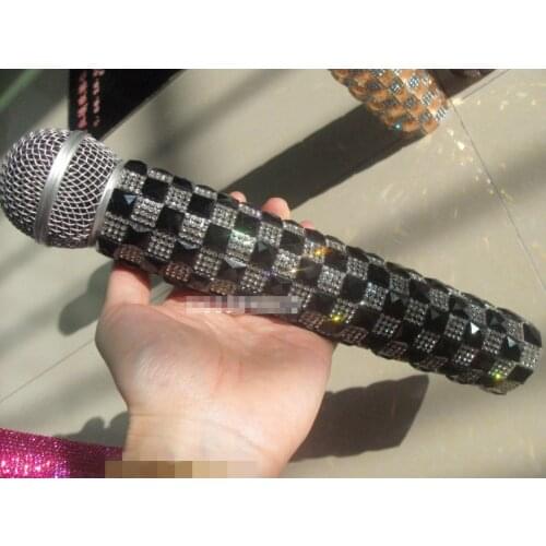 2020 new design wireless Microphone Crystal Skin Sleeve Blinging Handheld Shell Flash Drilling bling bling Cover