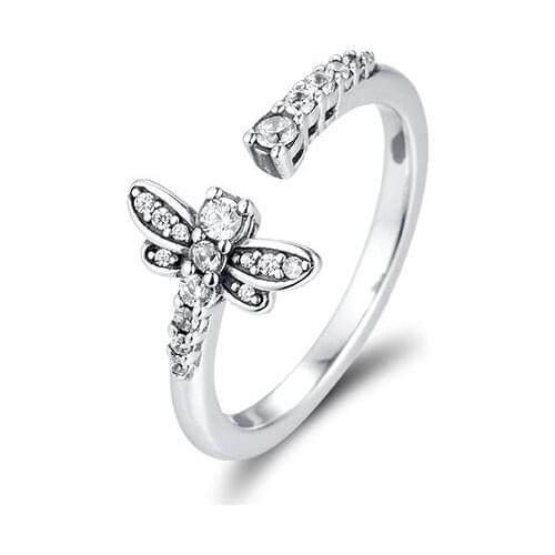CKK Ring Sparkling Dragonfly Rings for Women Men Anillos Mujer sterling silver Bague plata 925 Para Jewelry Wedding Engagement