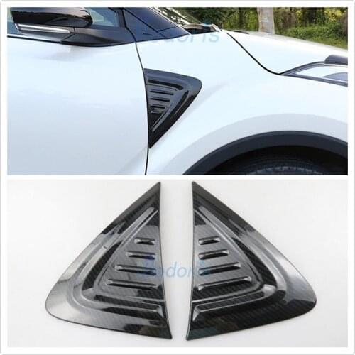 For Toyota C-HR CHR C HR 2016 2017 2018 Carbon Fiber Color Side Wing Bumper Guard Air Vent Cover Trim Car-Styling Accessories