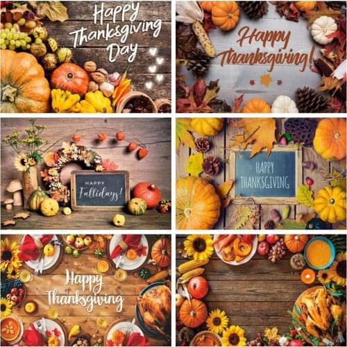 Yeele Happy Thanksgiving Day Background Photography Pumpkin Fruit Wood Board Floor Backdrop Photographic Photo Studio Photophone