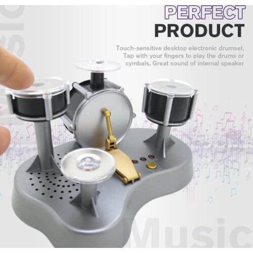 Exqusite Mini Musician Convert Drum Kit Creative Finger Touch Mini Drums Percussion Toys Art Decoration