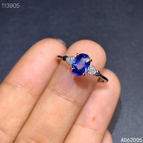 KJJEAXCMY fine jewelry 18K gold inlaid natural sapphire new Female popular ring popular Support test hot selling