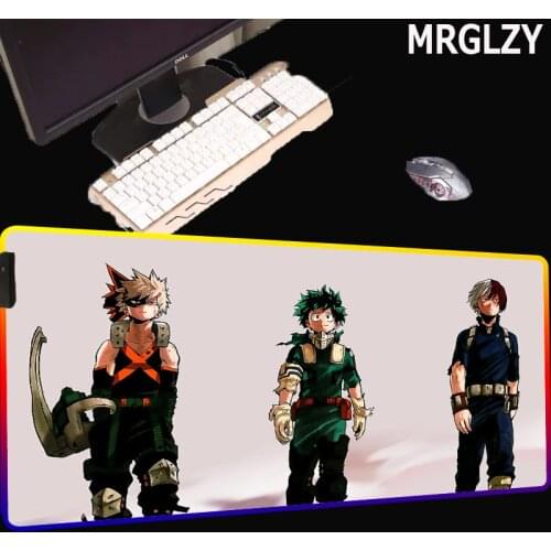 MRGLZ mouse pad anime cartoon big gaming keyboard desk mat RGB mouse pad LED color PC accessories waterproof non-slip pad