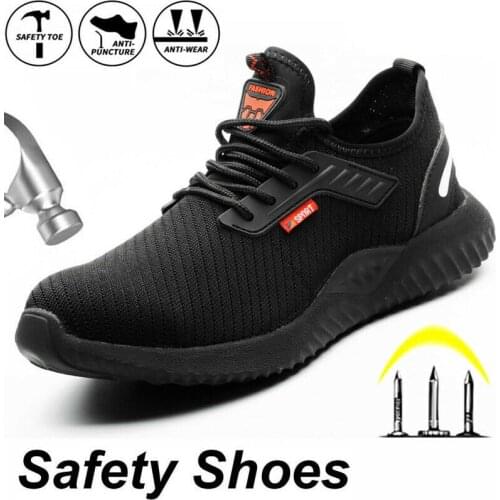 Indestructible Men Women Safety Work Shoes Lightweight Steel Toe Cap Breathable Trainer Sneakers Outdoor Hiking Boots