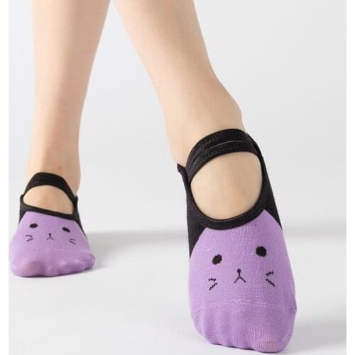 Cute Breathable Yoga Socks Women Anti Slip Sport Pilates Socks Backless Silicone Non-slip Ballet Dance Socks For Ladies Girl2019