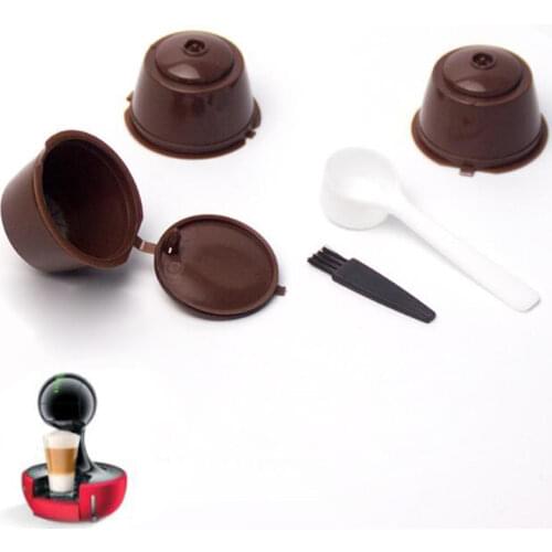 Reusable Coffee Capsule Filter Cup for Nescafe Dolce Gusto Refillable Caps Spoon Brush Filter Baskets Pod Soft Taste Sweet