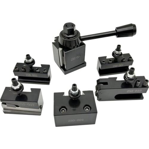 6pcs 250 Cuniform Type Quick Change Toolpost Tool Holder Set with 6-9" Lathe Swing