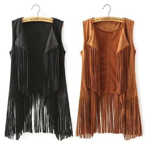 2020 new cool Women vest coat Ethnic Sleeveless With Tassels Fringed Vests Cardigan Womens Clothing Open stitch S-L