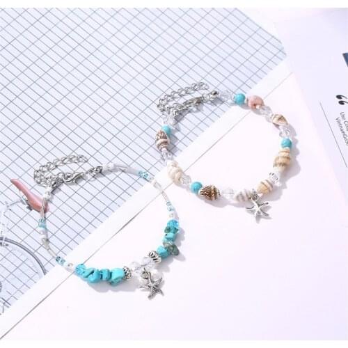 New Natural Shell Conch Rope Anklets For Women Foot Jewelry Summer Beach Barefoot Bracelet Ankle on Leg For Women 2020