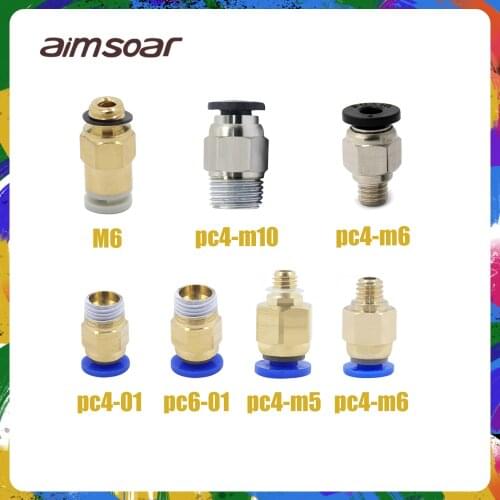 Pneumatic Connectors For 3D Printers Parts bowden Quick Jointer coupler 1.75/3mm Pipe pc4 m6 m10 fittings PTFE Tube 2/4mm