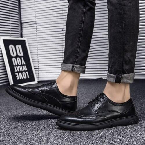 Sale mens for leather casual black de mens hot masculino men hombre Mens fashion boots sapatos casuales shoe spring 2020 male